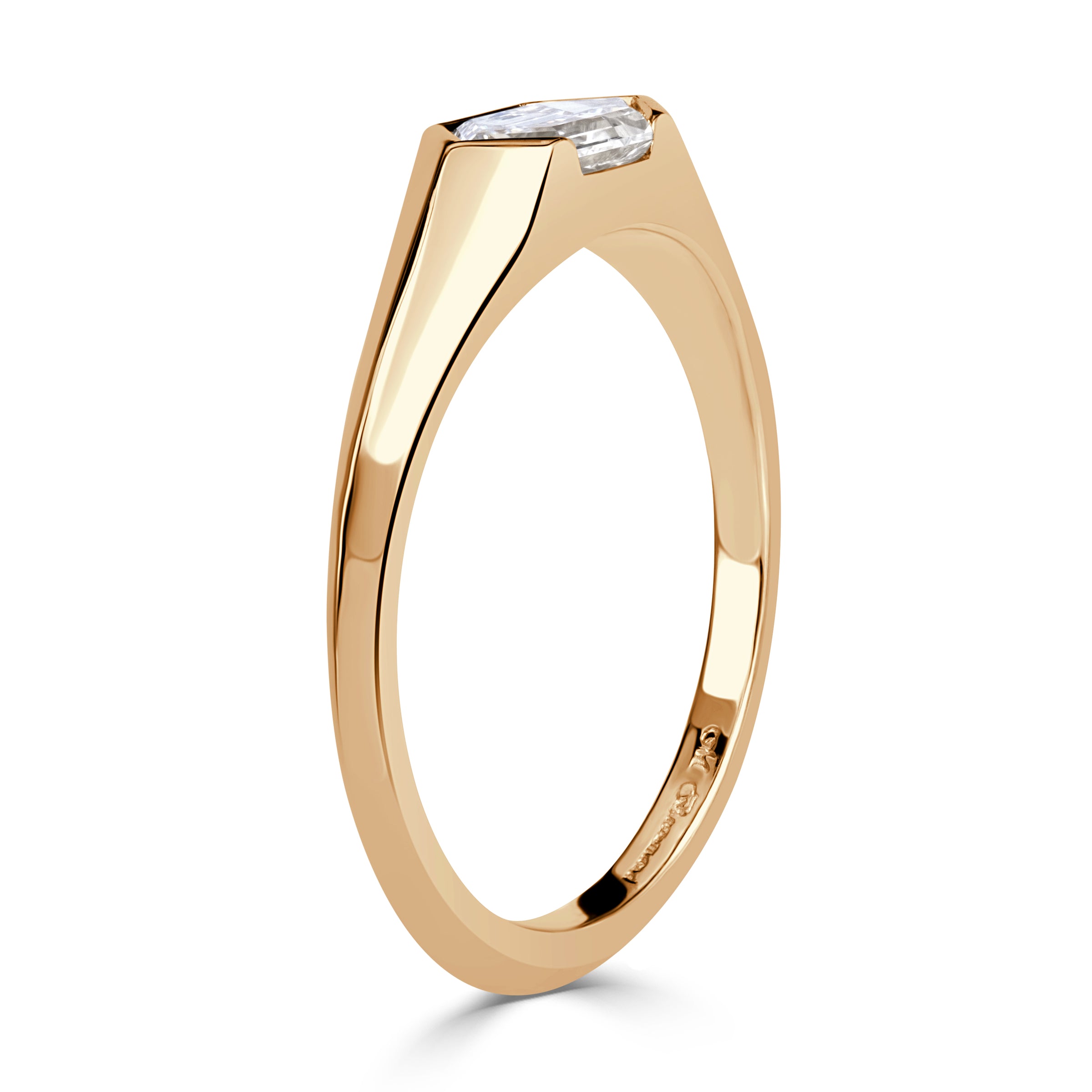 0.50ct Hexagon Cut Diamond Bezel Set Ring