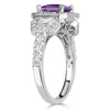 2.00ct Princess Cut Pink Sapphire and Diamond Engagement Ring