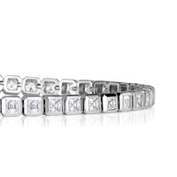 3.54ct Asscher Cut Diamond Tennis Bracelet in 18K White Gold