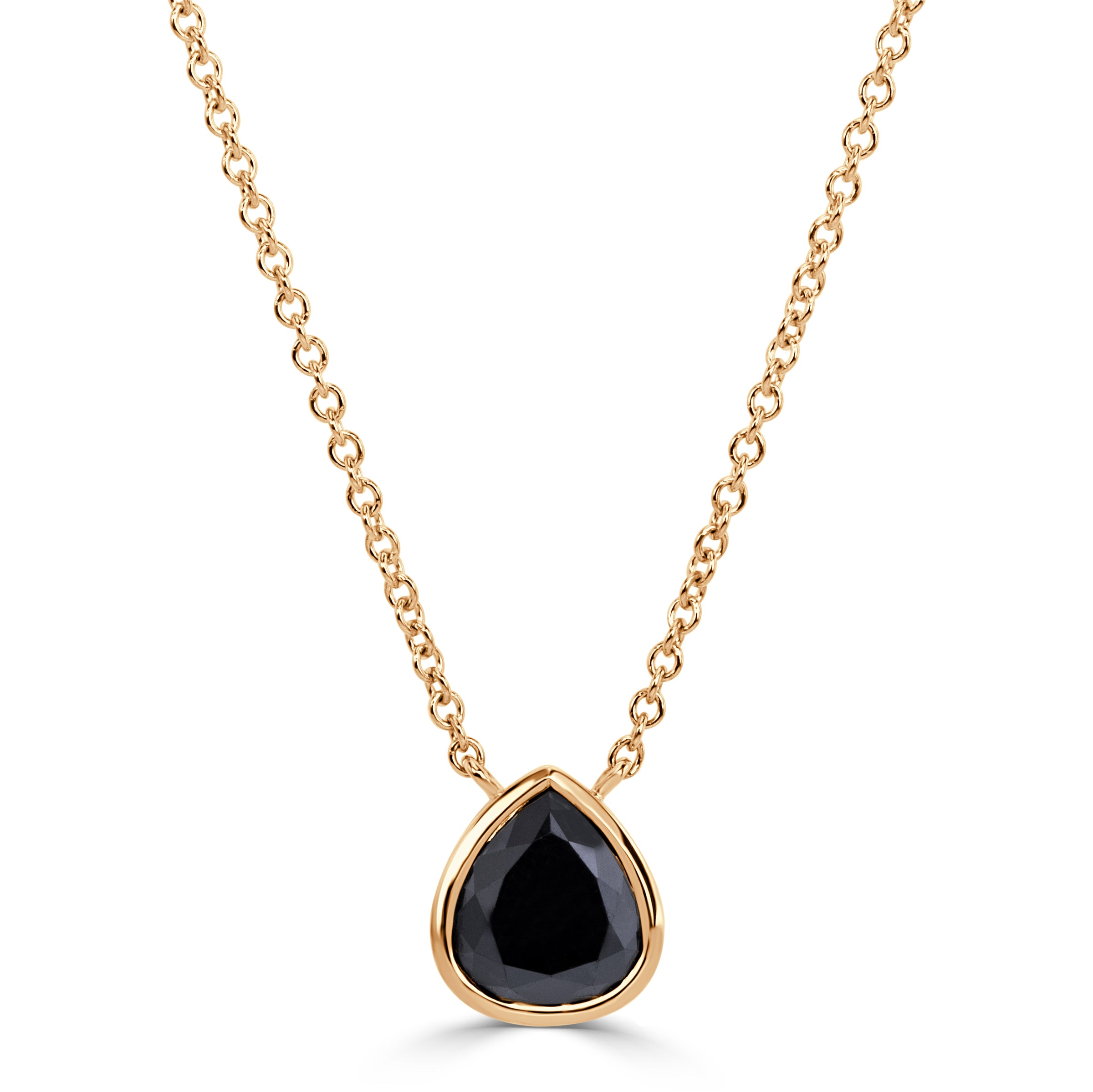 1.53ct Pear Shaped Black Diamond Pendant