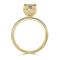 3.13ct Fancy Light Yellow Elongated Cushion Cut Diamond Engagement Ring