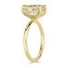 3.13ct Fancy Light Yellow Elongated Cushion Cut Diamond Engagement Ring