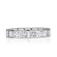 2.53ct Radiant Cut Diamond Bezel Set Eternity Band in Platinum