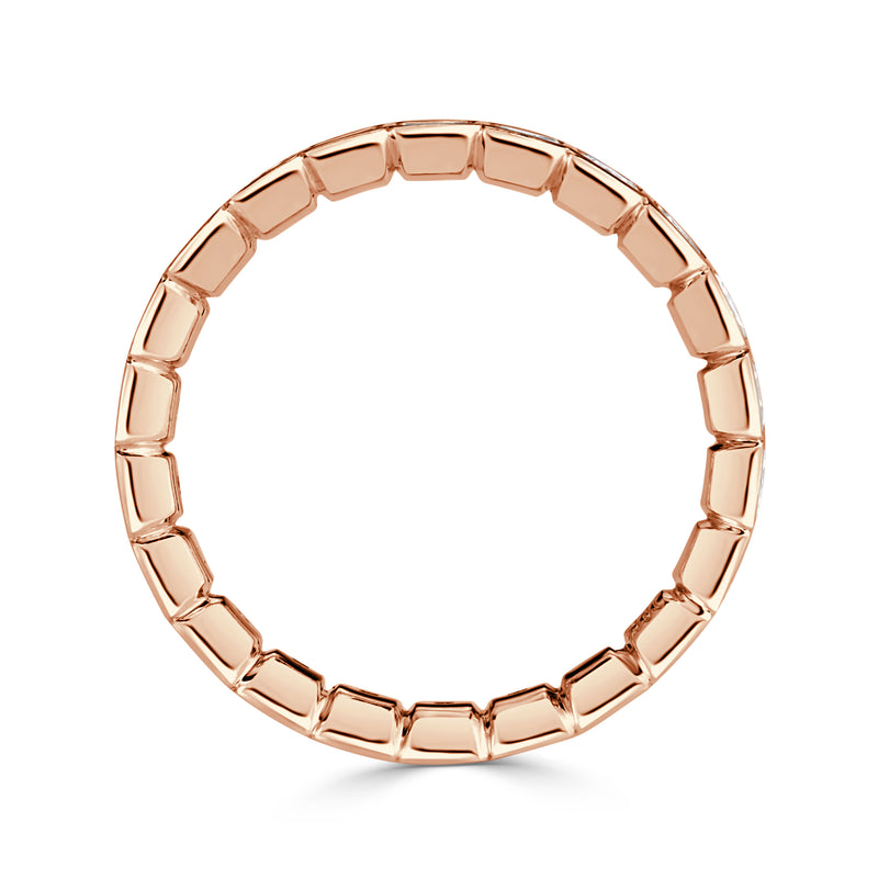 1.38ct Pixel Cut Bezel Set Diamond Eternity Band in 18k Rose Gold