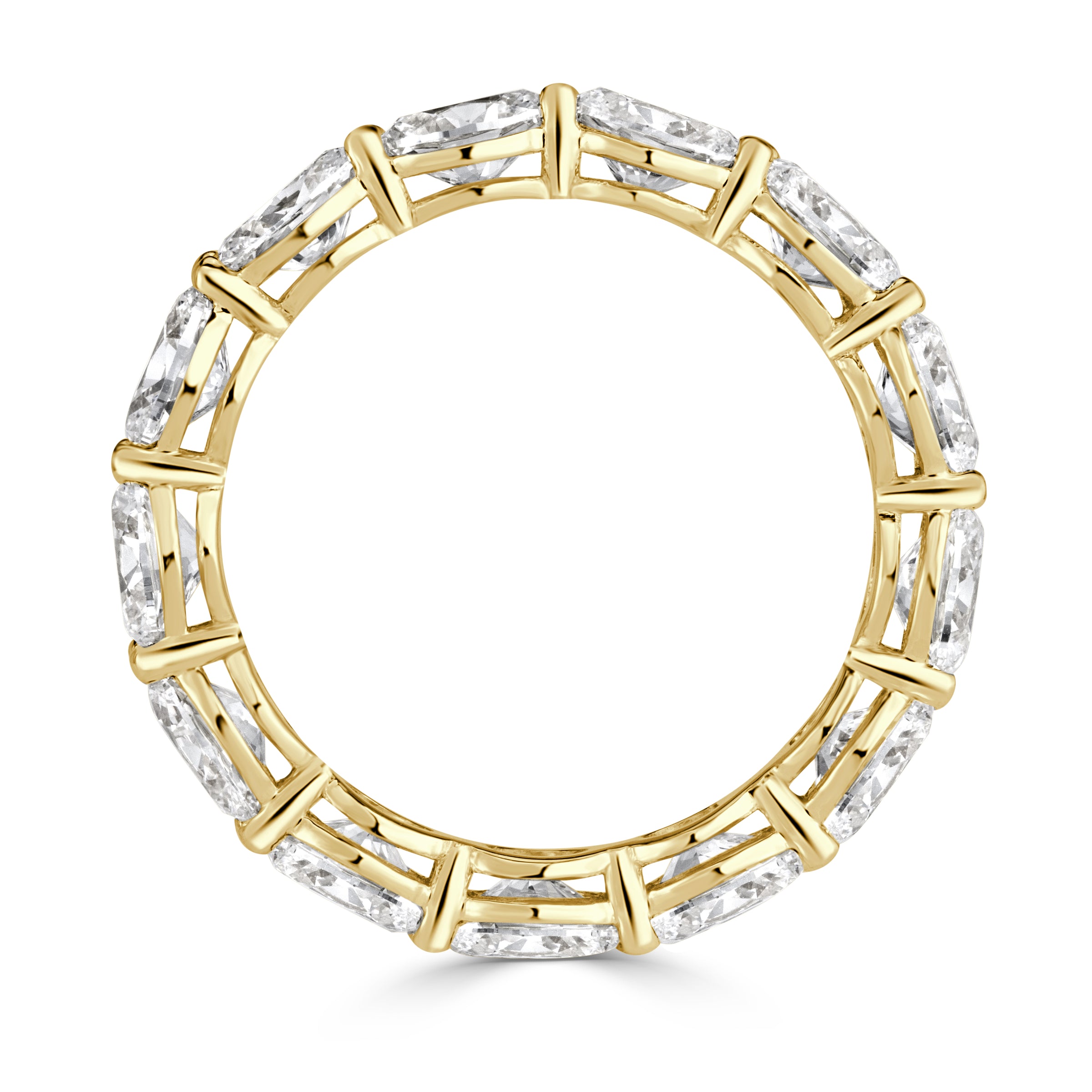 3.97ct Oval Cut Diamond Eternity Band in 18K Yellow Gold