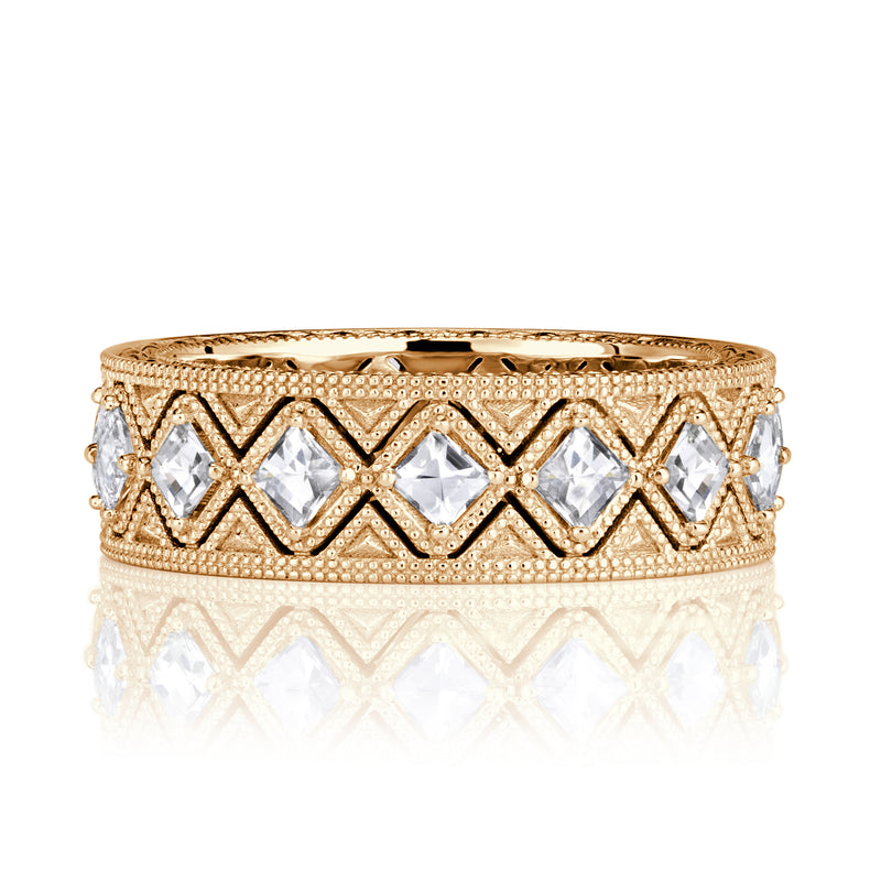 1.14ct Pixel Cut Diamond Milgrain Eternity Band