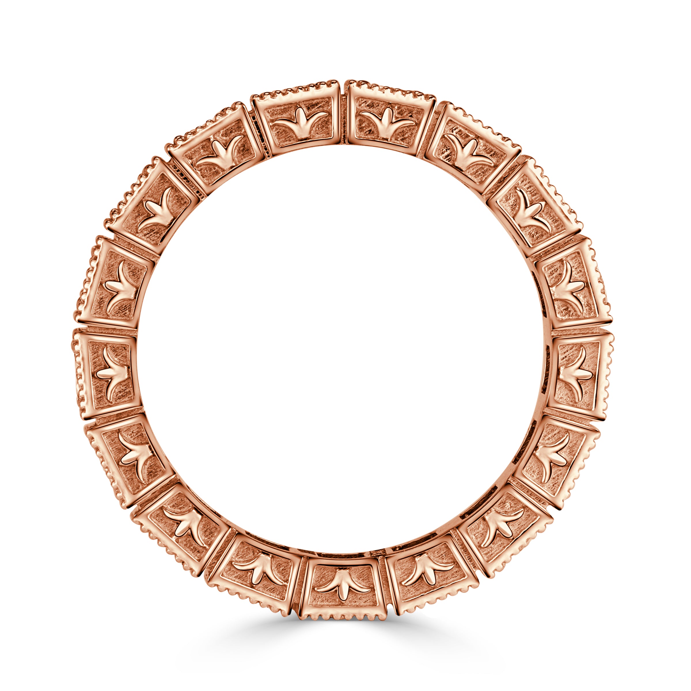 1.30 Pixel Cut Diamond Milgrain Eternity Band in 18K Rose Gold