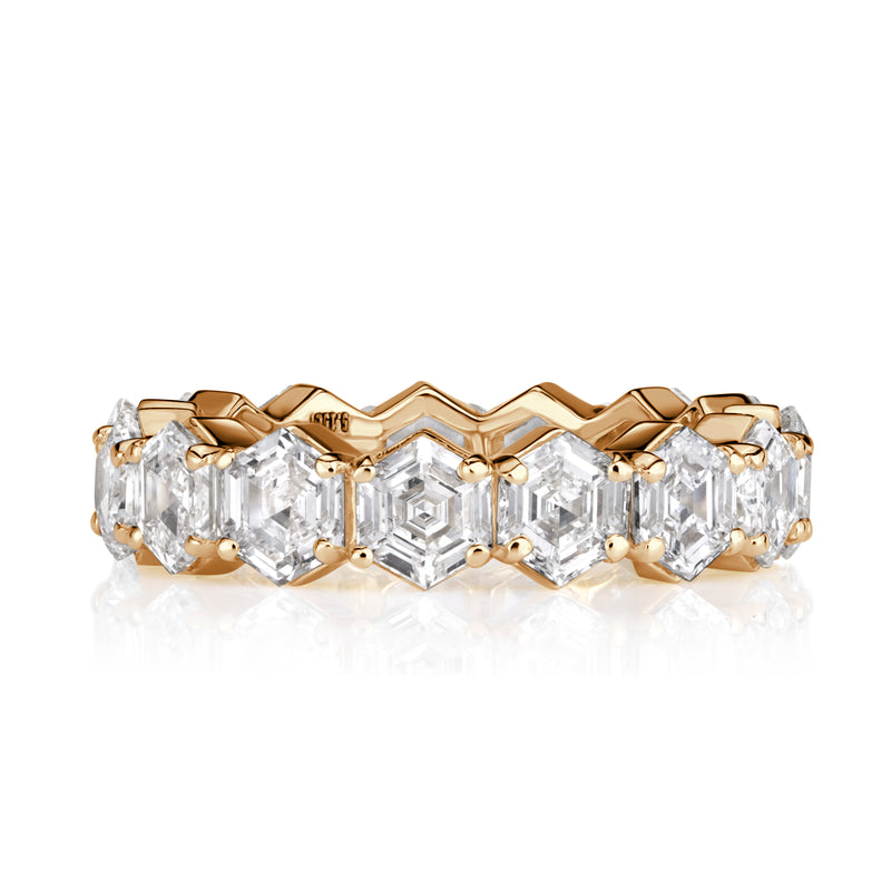 5.15ct Hexagon Cut Diamond Eternity Band