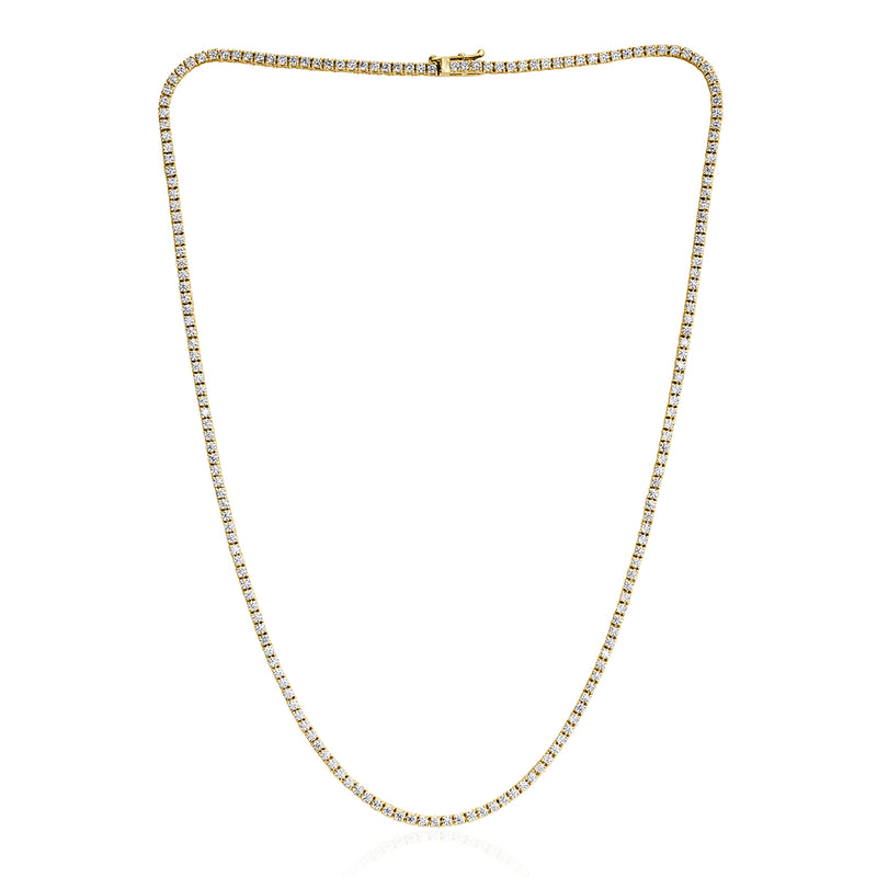 5.15ct Round Brilliant Cut Diamond Tennis Necklace in 14K Yellow Gold