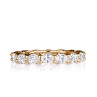 2.00ct Oval Cut Diamond Eternity Band in 18k Champagne Yellow Gold