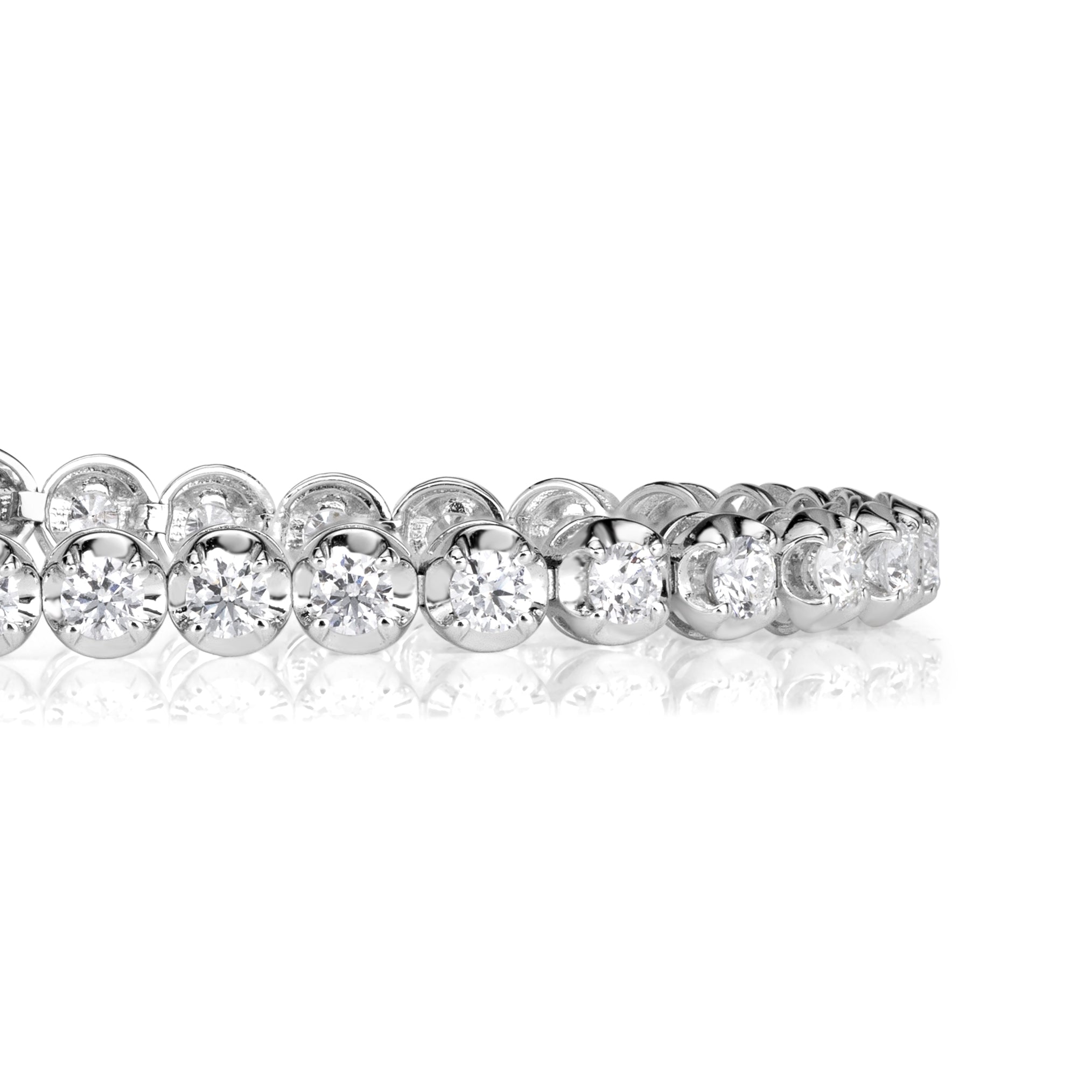 3.70ct Round Brilliant Cut Diamond Tennis Bracelet in 14K White Gold