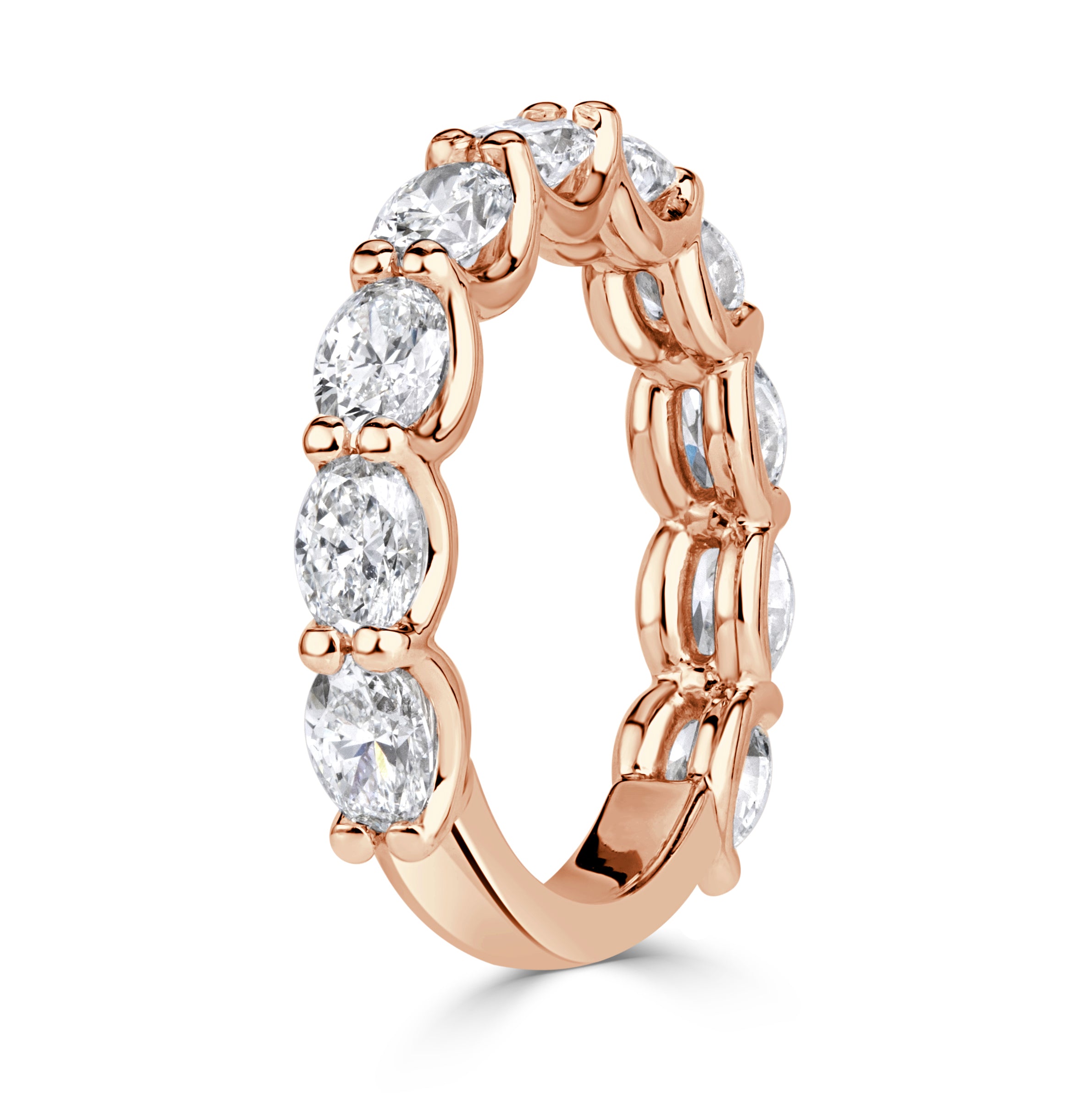 1.85ct Oval Cut Diamond Band in 18K Rose Gold