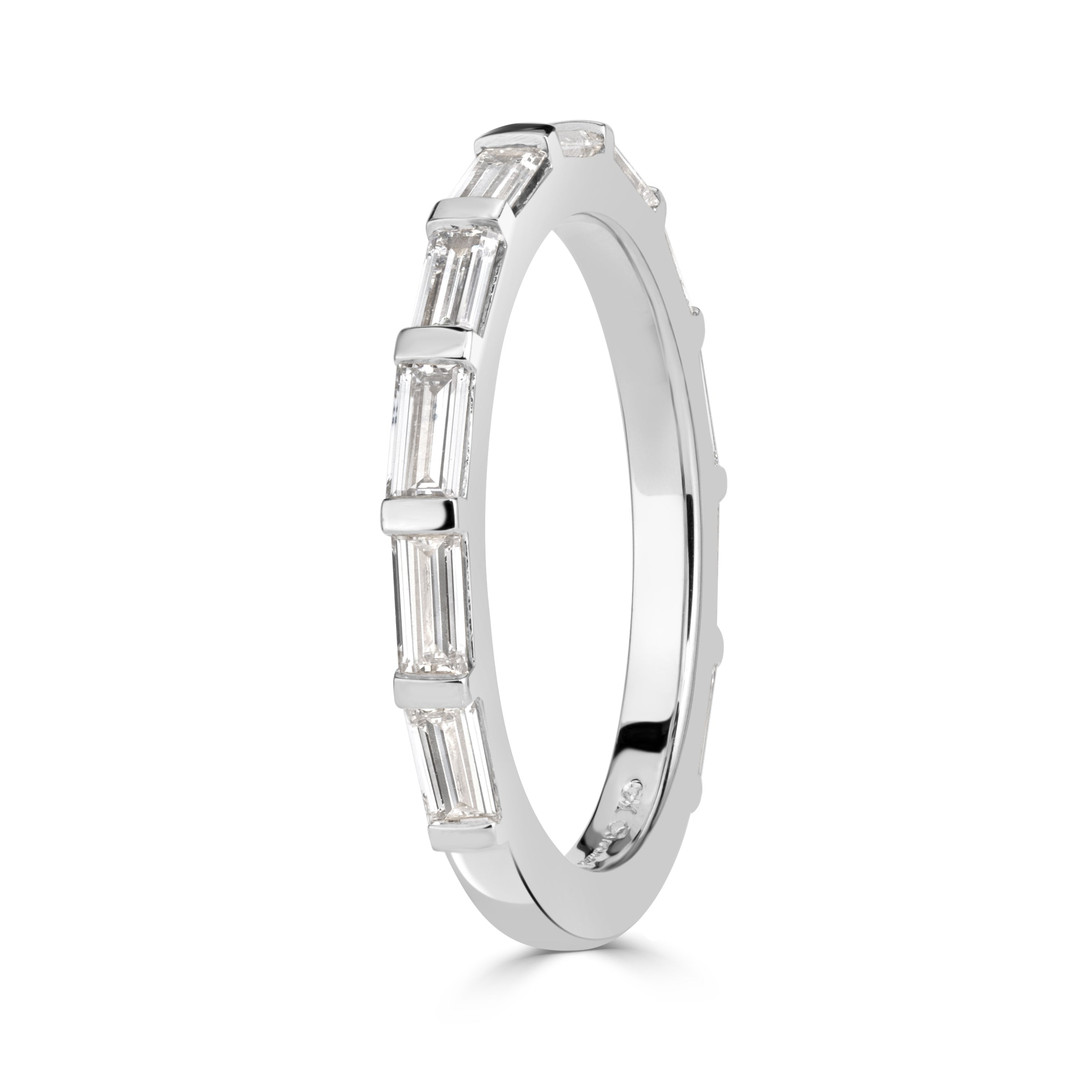 1.04ct Baguette Cut Diamond Band in 18K White Gold
