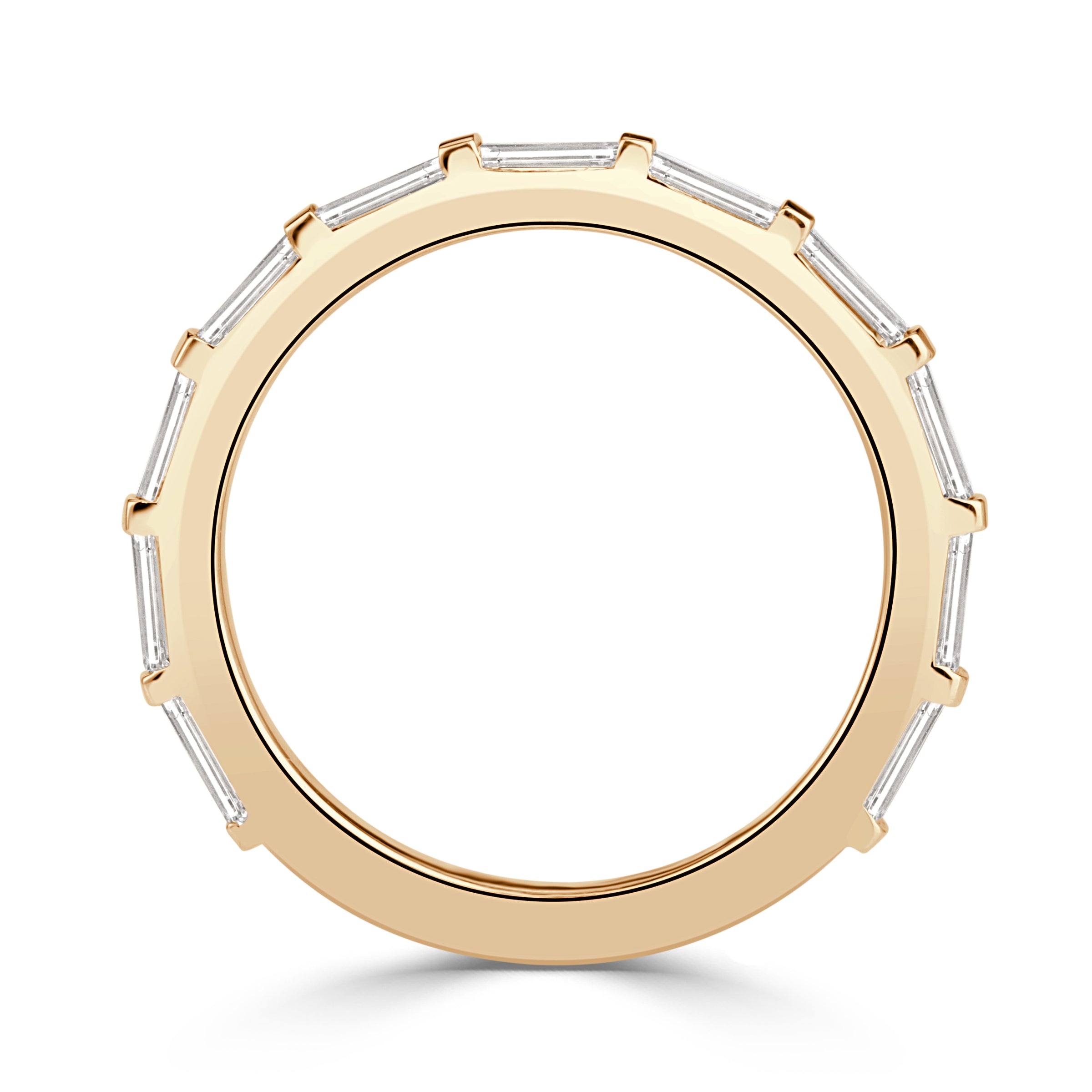 1.04ct Baguette Cut Diamond Band in 18K Champagne Yellow Gold