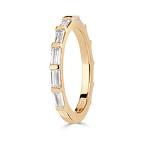 1.04ct Baguette Cut Diamond Band in 18K Champagne Yellow Gold