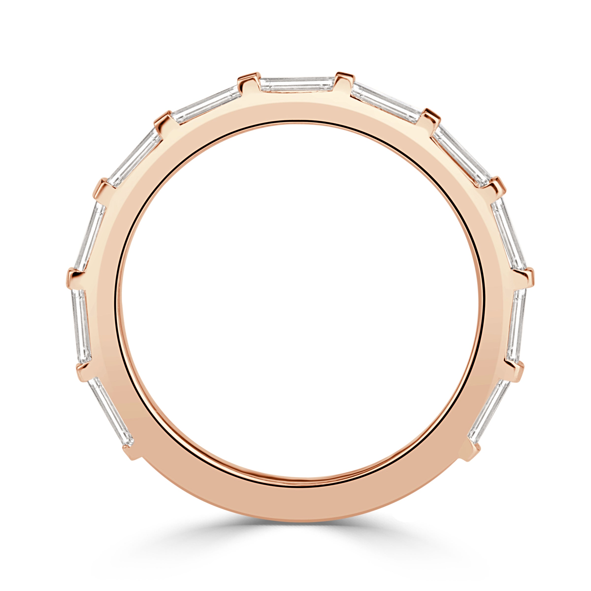 1.04ct Baguette Cut Diamond Band in 18K Rose Gold