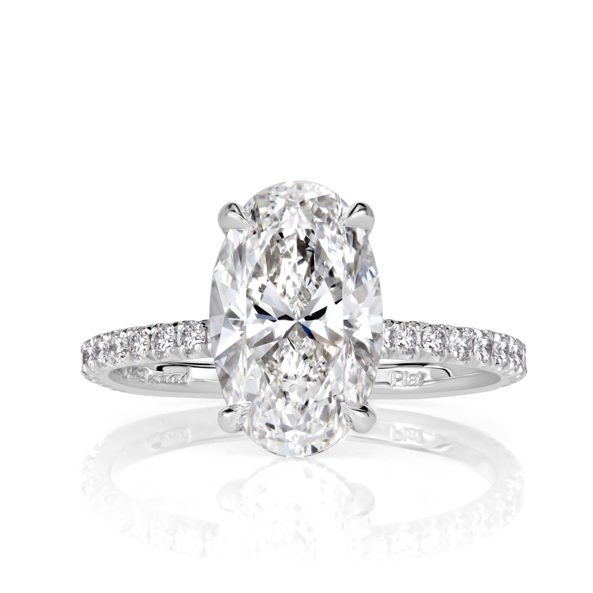 1.91ct Oval Cut Diamond Engagement Ring in Platinum