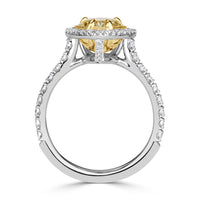 3.75ct Fancy Light Yellow Pear Shaped Diamond Engagement Ring