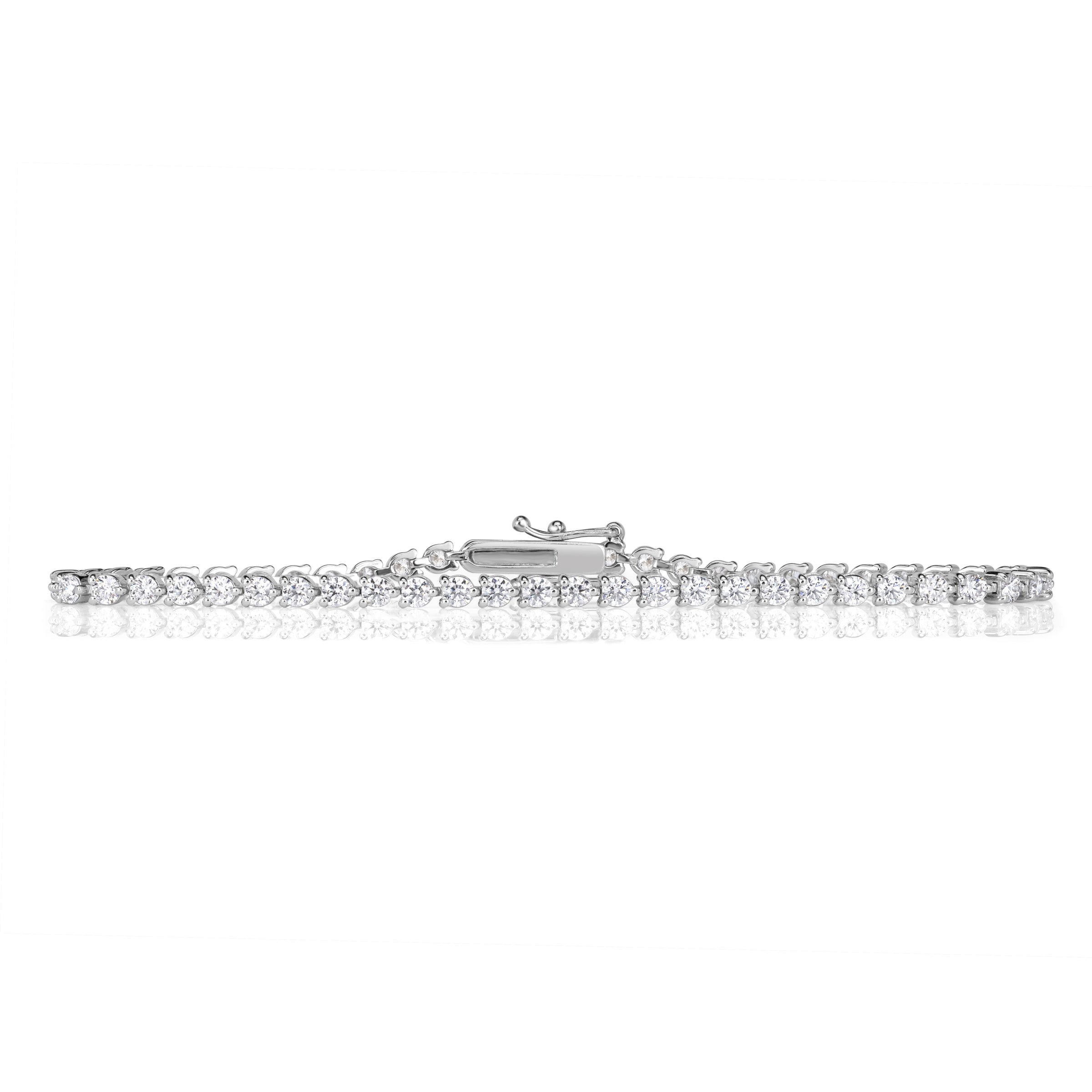 2.99ct Round Brilliant Cut Diamond Tennis Bracelet in 14K White Gold