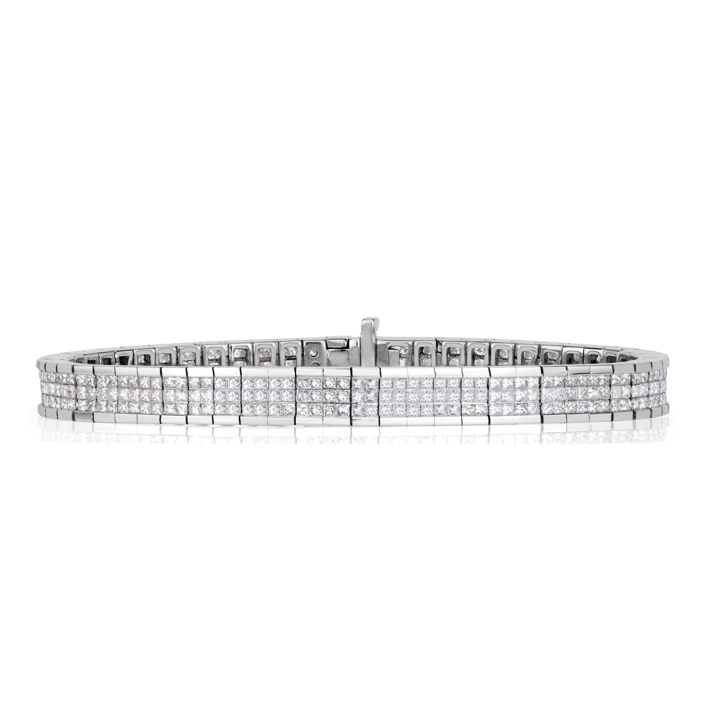 8.00ct Princess Cut Diamond Bracelet in 18K White Gold