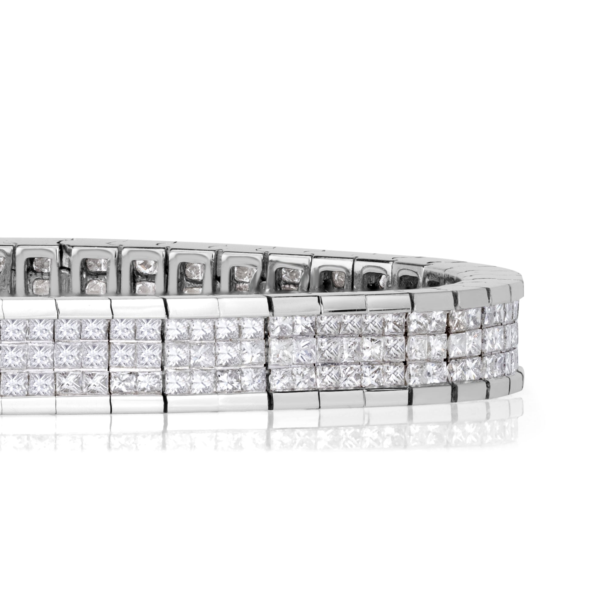 8.00ct Princess Cut Diamond Bracelet in 18K White Gold