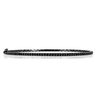 0.85ct Round Brilliant Cut Black Diamond Bangle Bracelet in 18K Black Gold