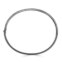 0.85ct Round Brilliant Cut Black Diamond Bangle Bracelet in 18K Black Gold