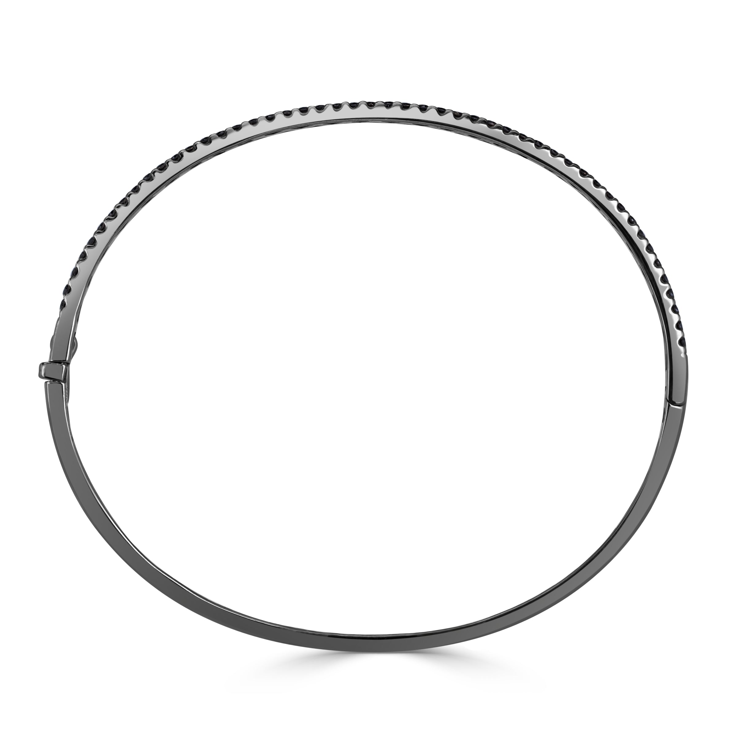 0.85ct Round Brilliant Cut Black Diamond Bangle Bracelet in 18K Black Gold