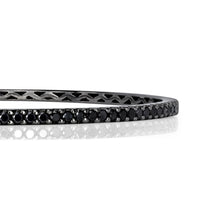 0.85ct Round Brilliant Cut Black Diamond Bangle Bracelet in 18K Black Gold