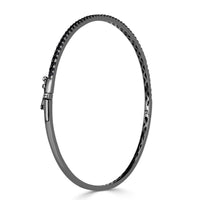 0.85ct Round Brilliant Cut Black Diamond Bangle Bracelet in 18K Black Gold
