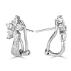 1.40ct Trillion and Round Brilliant Cut Flower Earrings in 18K White Gold