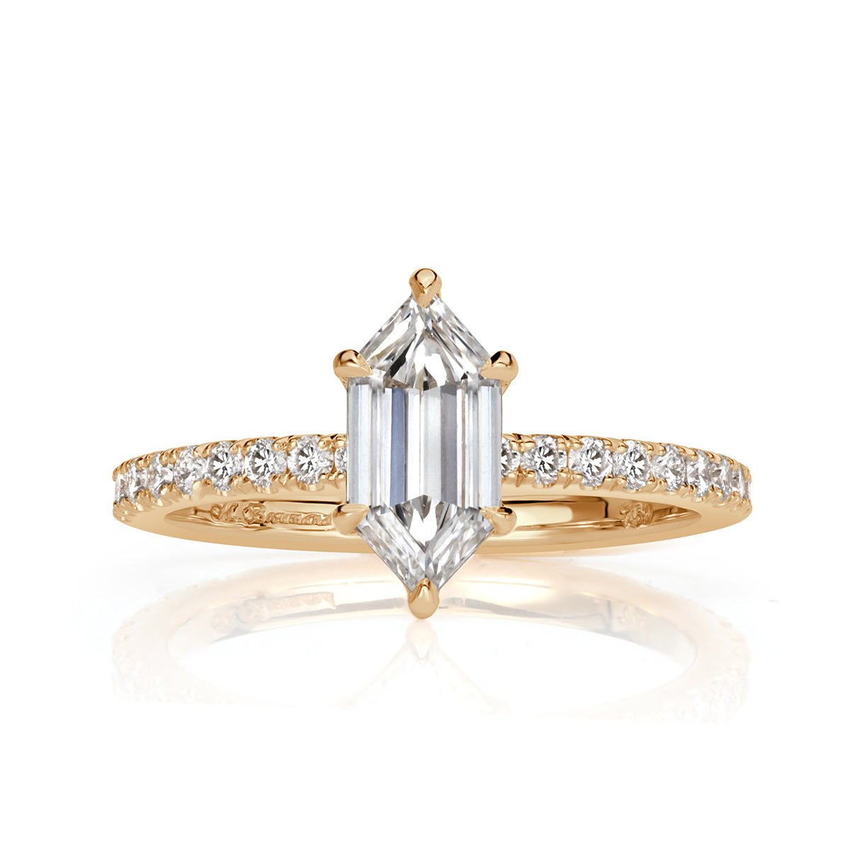 1.43ct Hexagon Cut Diamond Engagement Ring