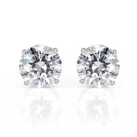2.00ct Round Brilliant Cut Diamond Stud Earrings in 18K White Gold