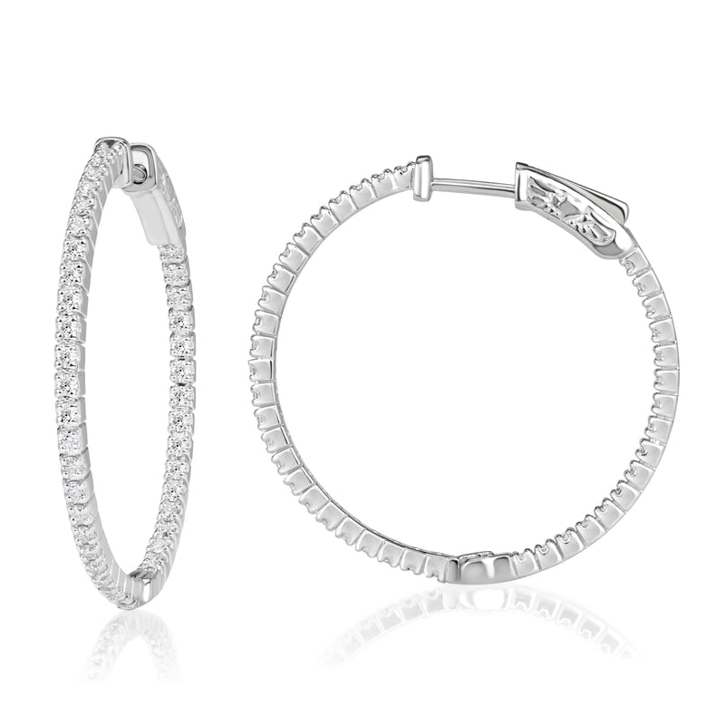 0.68ct 1 Inch Diamond Pavé Hoop Earrings