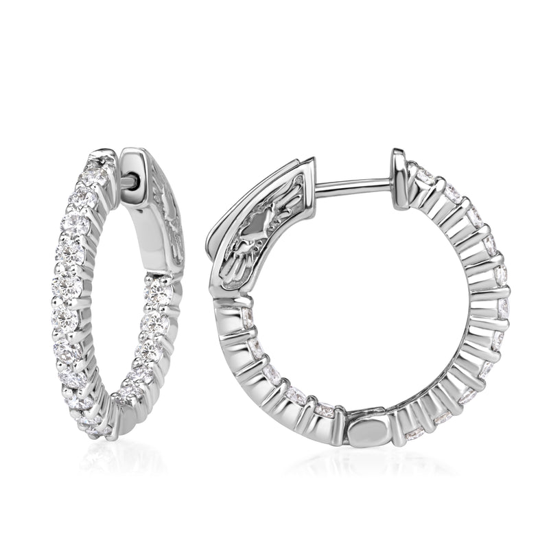 1.05ct 0.5 Inch Diamond Pavé Hoop Earrings