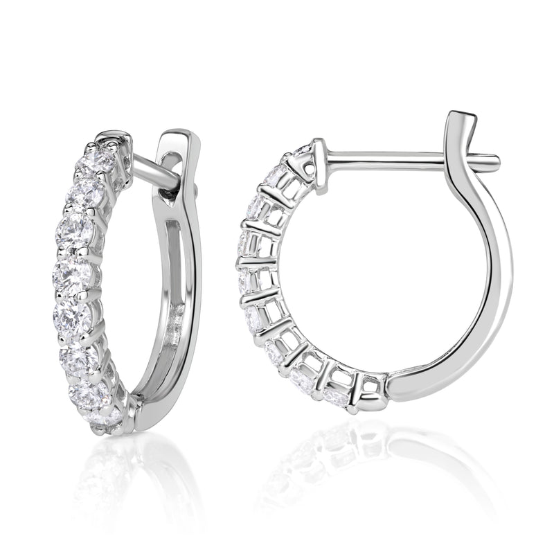 0.57ct 0.5 inch Diamond Hoop Earrings