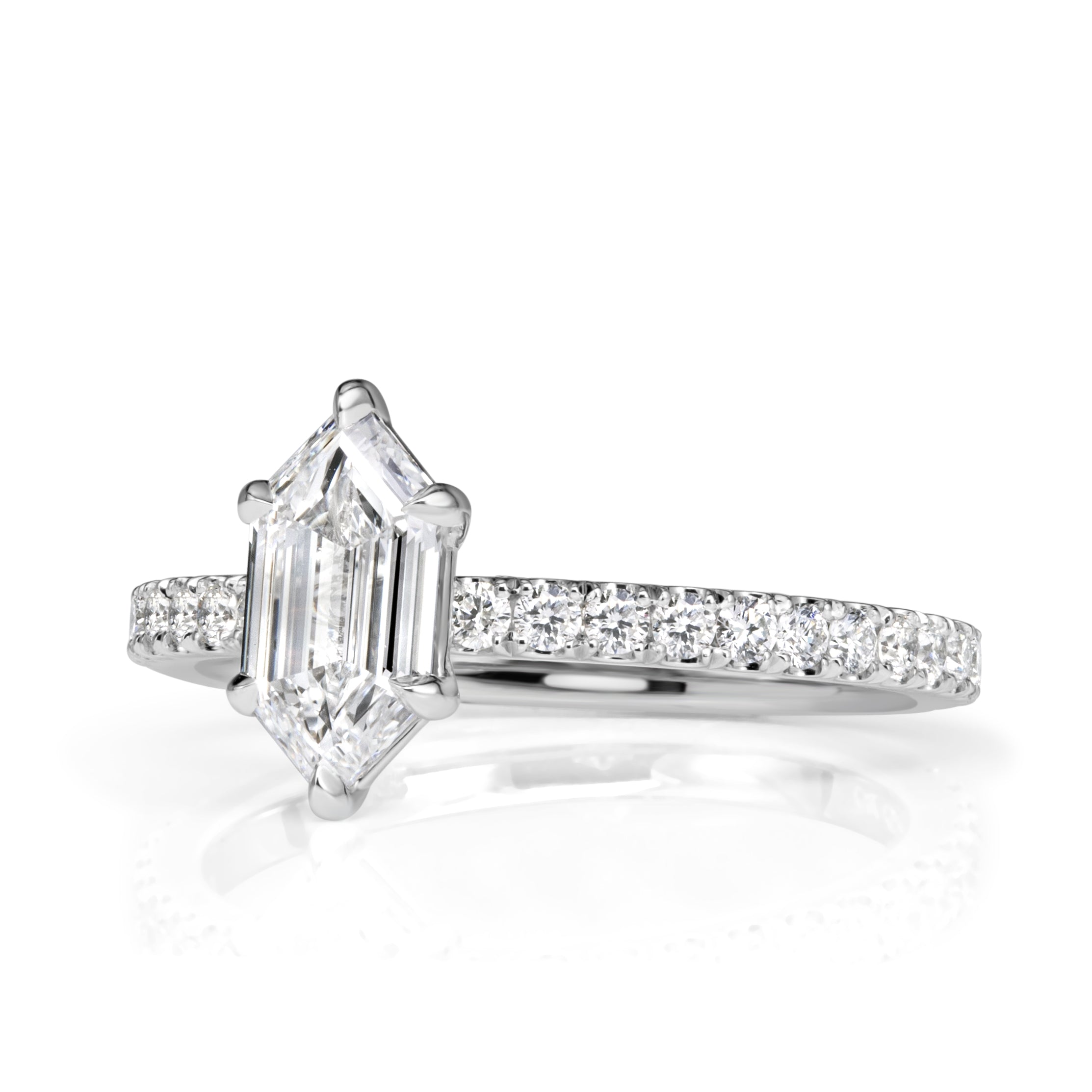 1.43ct Hexagon Cut Diamond Engagement Ring