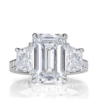 8.15ct Emerald Cut Lab Grown Diamond Engagement Ring