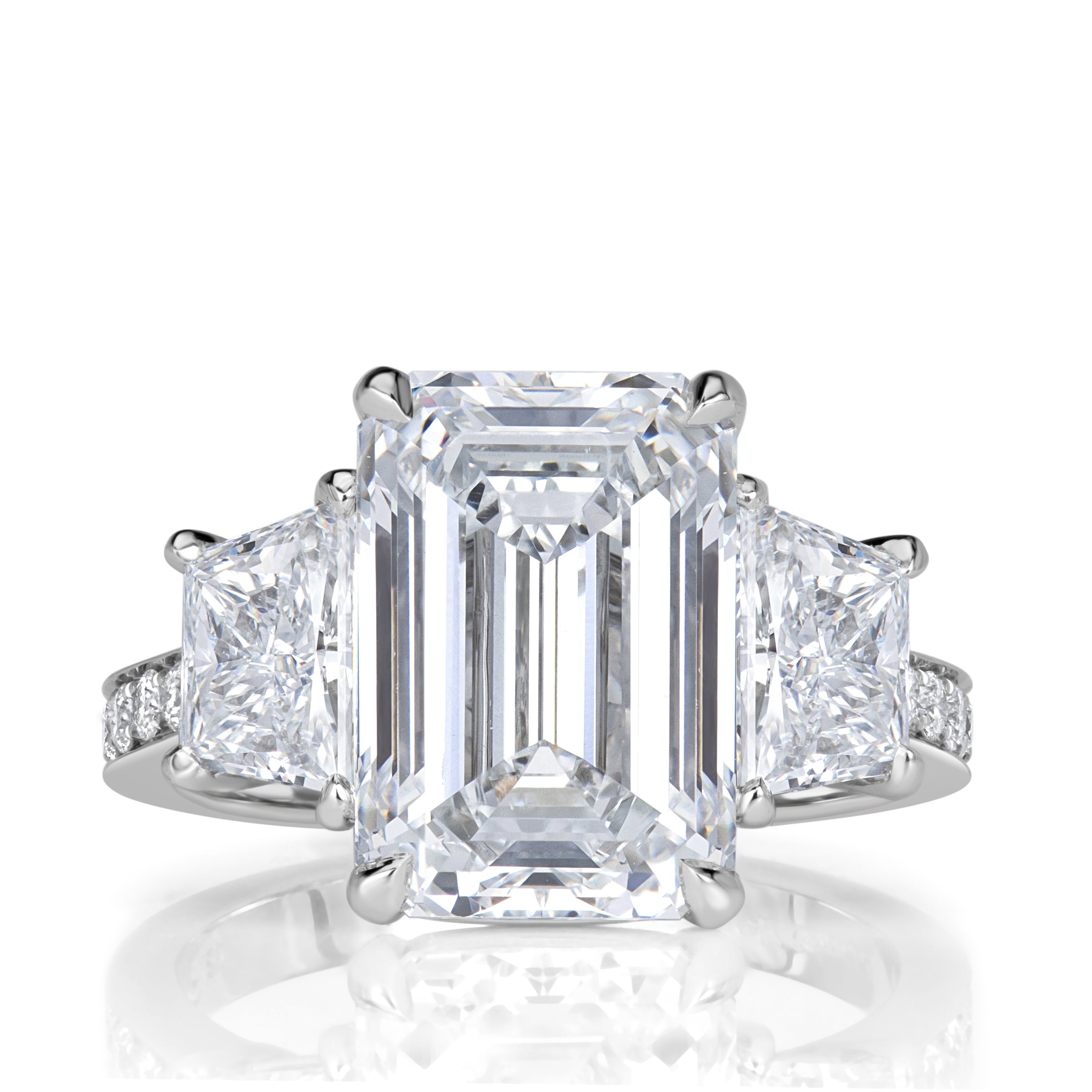 8.15ct Emerald Cut Lab Grown Diamond Engagement Ring