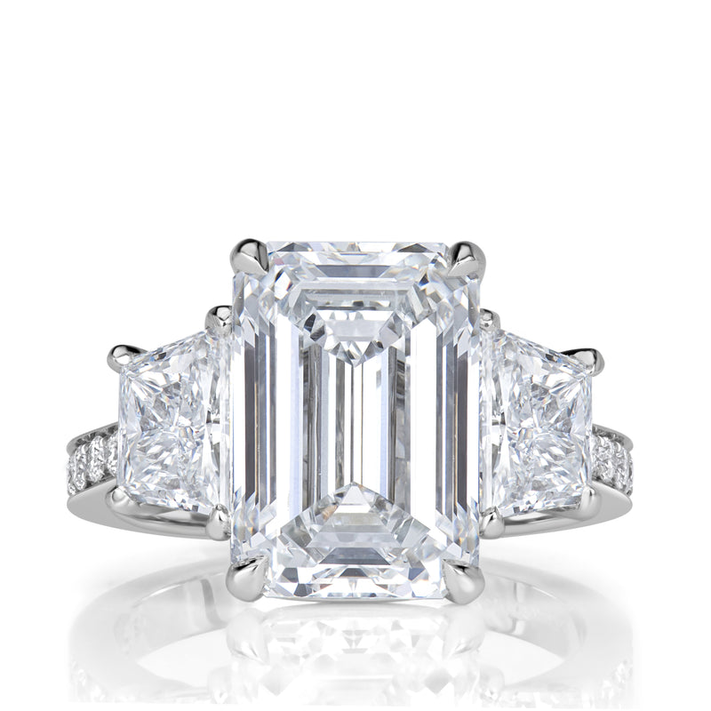 8.15ct Emerald Cut Lab Grown Diamond Engagement Ring