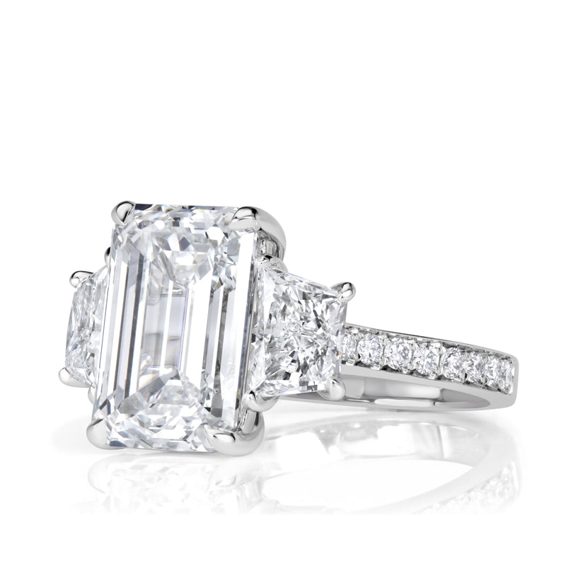 8.15ct Emerald Cut Lab Grown Diamond Engagement Ring