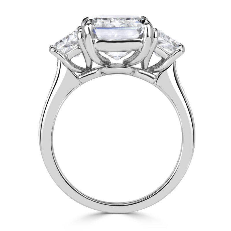 8.15ct Emerald Cut Lab Grown Diamond Engagement Ring