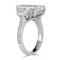 8.15ct Emerald Cut Lab Grown Diamond Engagement Ring