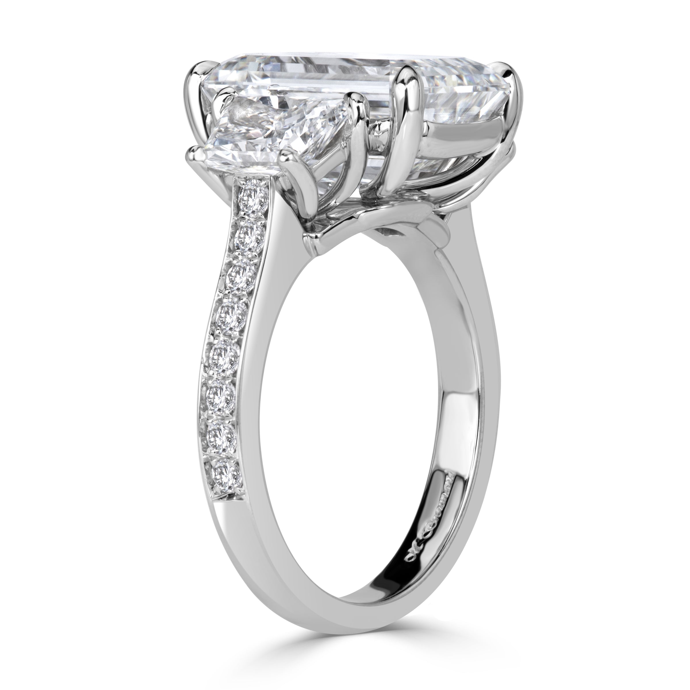 8.15ct Emerald Cut Lab Grown Diamond Engagement Ring