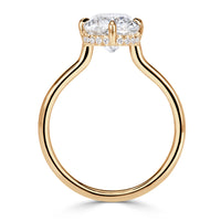 3.10ct Elongated Cushion Cut Lab Grown Diamond Engagement Ring