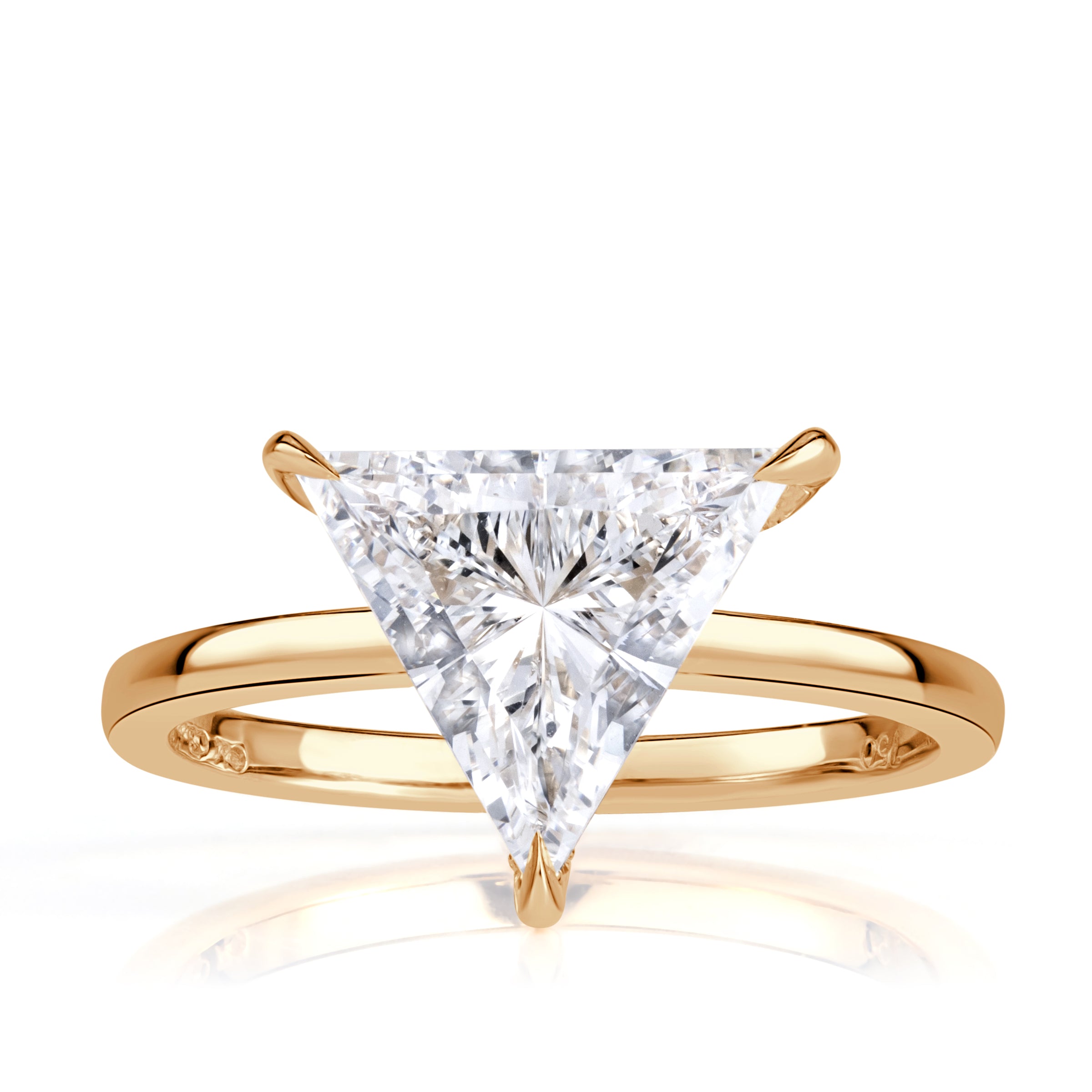 2.21ct Trillion Cut Lab Grown Diamond Engagement Ring