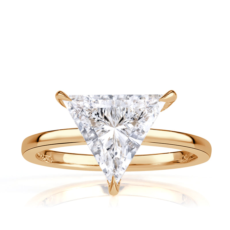 2.21ct Trillion Cut Lab Grown Diamond Engagement Ring