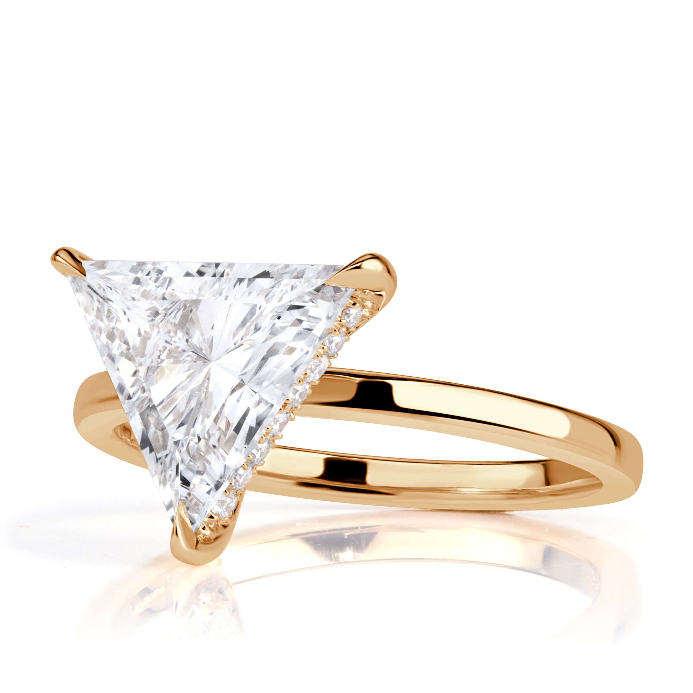 2.21ct Trillion Cut Lab Grown Diamond Engagement Ring