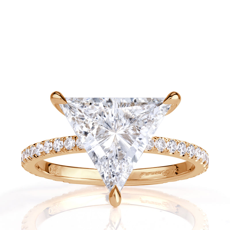 3.09ct Trillion Cut Lab Grown Diamond Engagement Ring