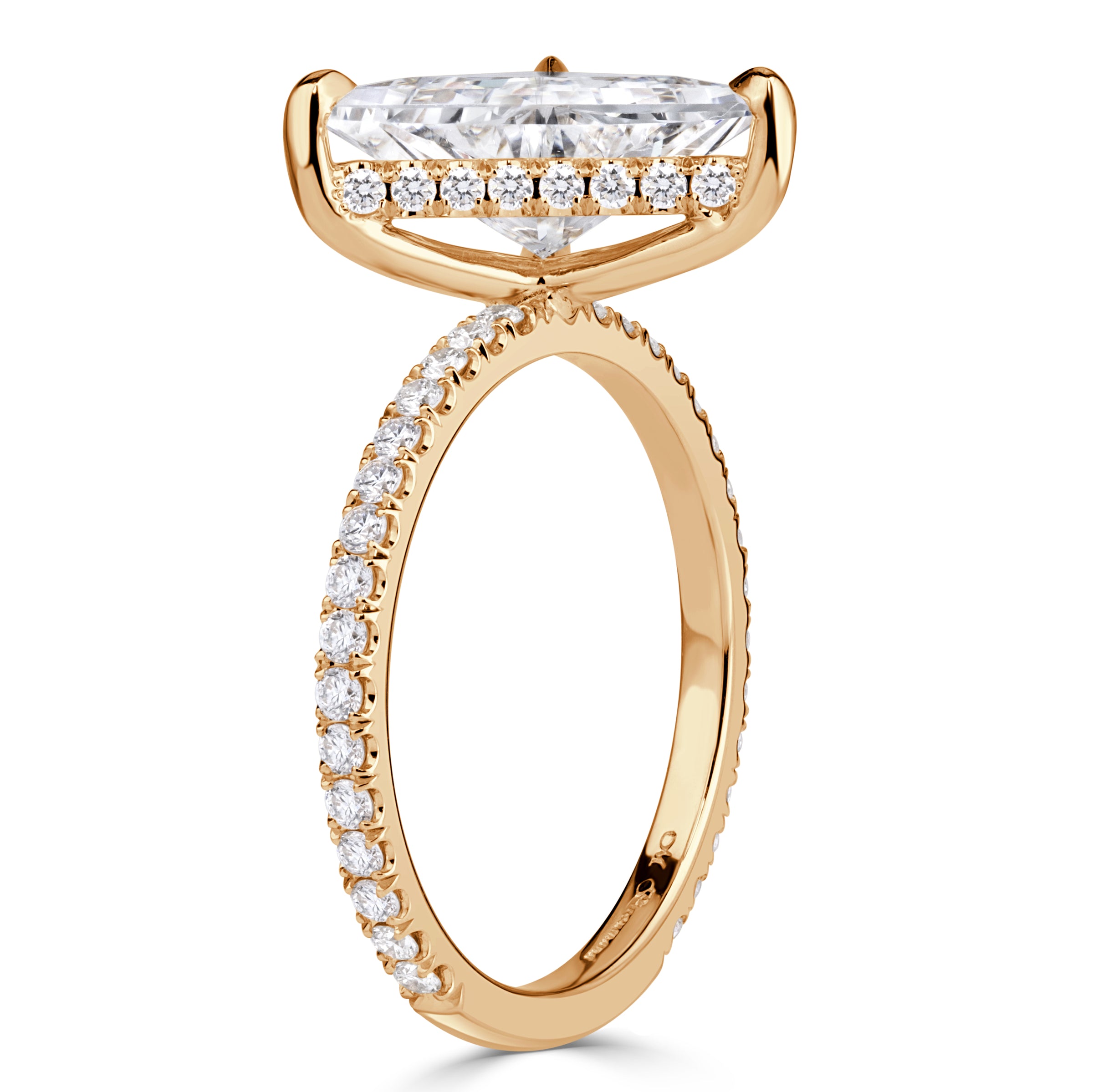 3.09ct Trillion Cut Lab Grown Diamond Engagement Ring